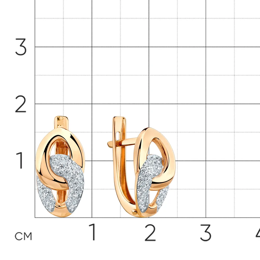 Cercei din aur roșu cu Cubic Zirconia Incolor