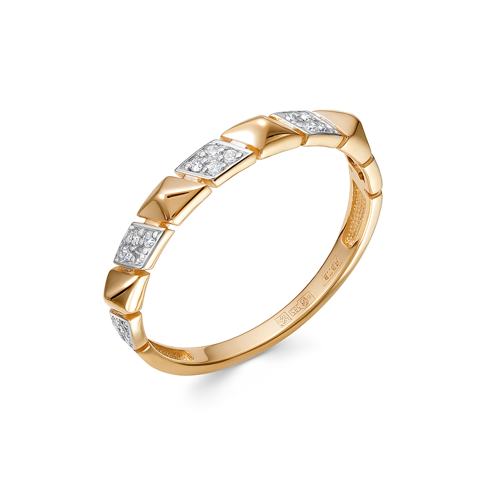 Inel din aur roșu cu pietre Diamant