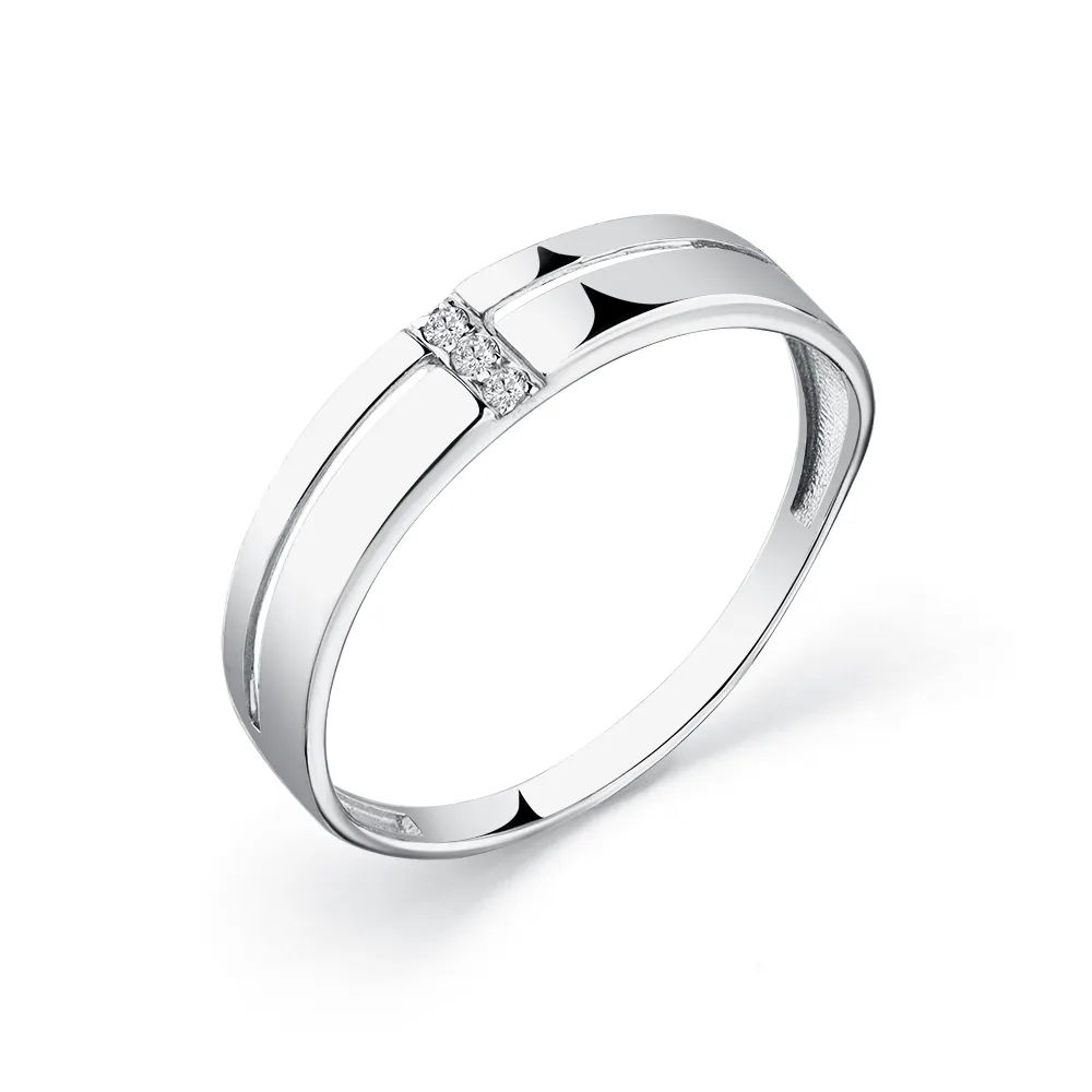 Inel din aur alb cu Cubic Zirconia Incolor