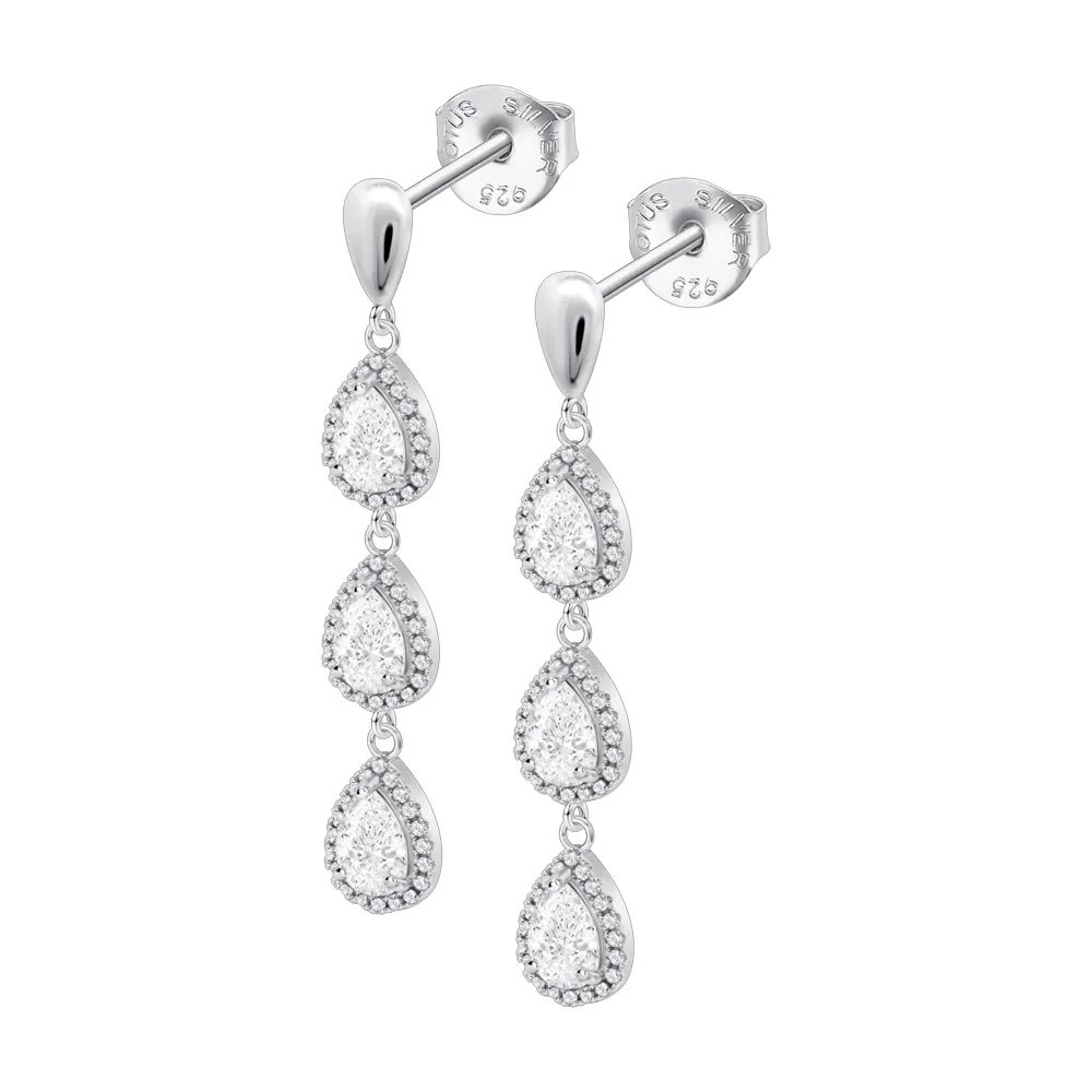 Cercei Pusete din argint cu Cubic Zirconia Incolor
