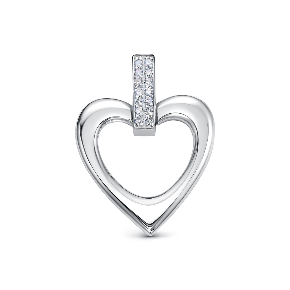 Подвеска из белого золота с камнями Бриллиант