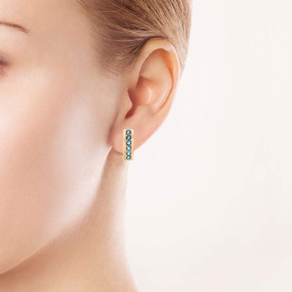 Серьги из красного золота с камнями Топаз