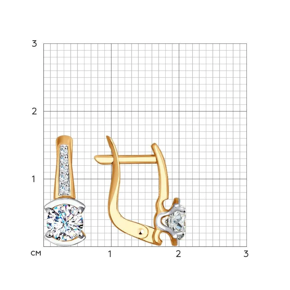 Cercei din aur roșu cu Cubic Zirconia Incolor