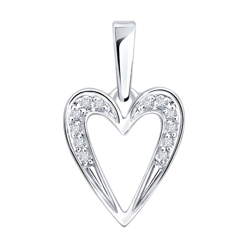 Подвеска из белого золота с камнями Бриллиант