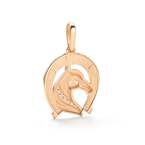 Подвеска из красного золота с камнями Бриллиант