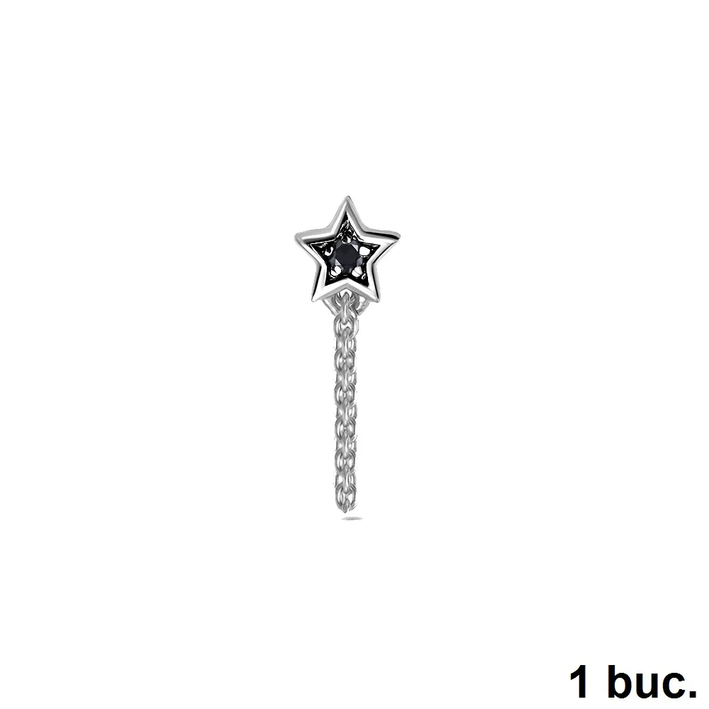 Cercel din aur alb cu Diamant negru