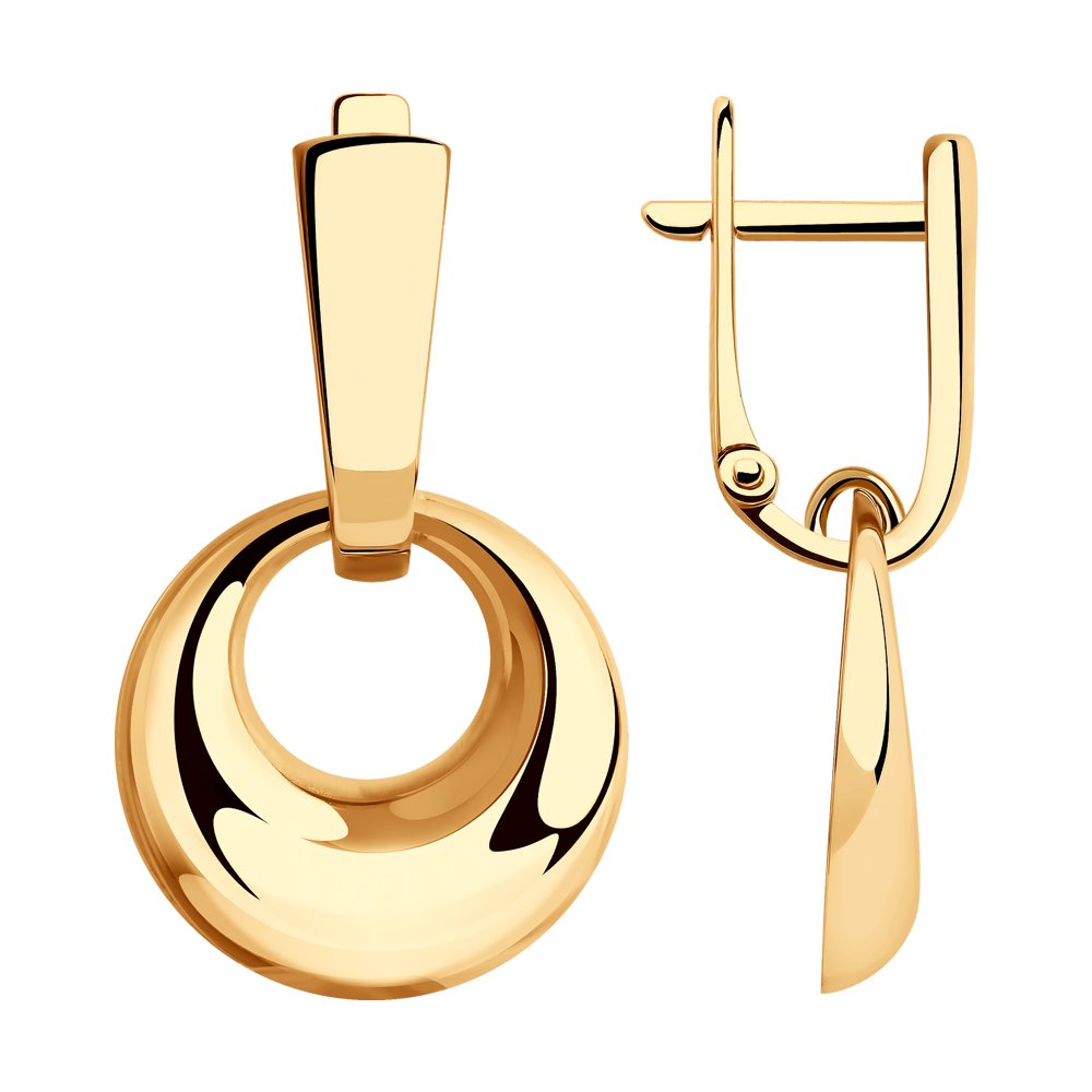 Серьги Длинные из красного золота без камней