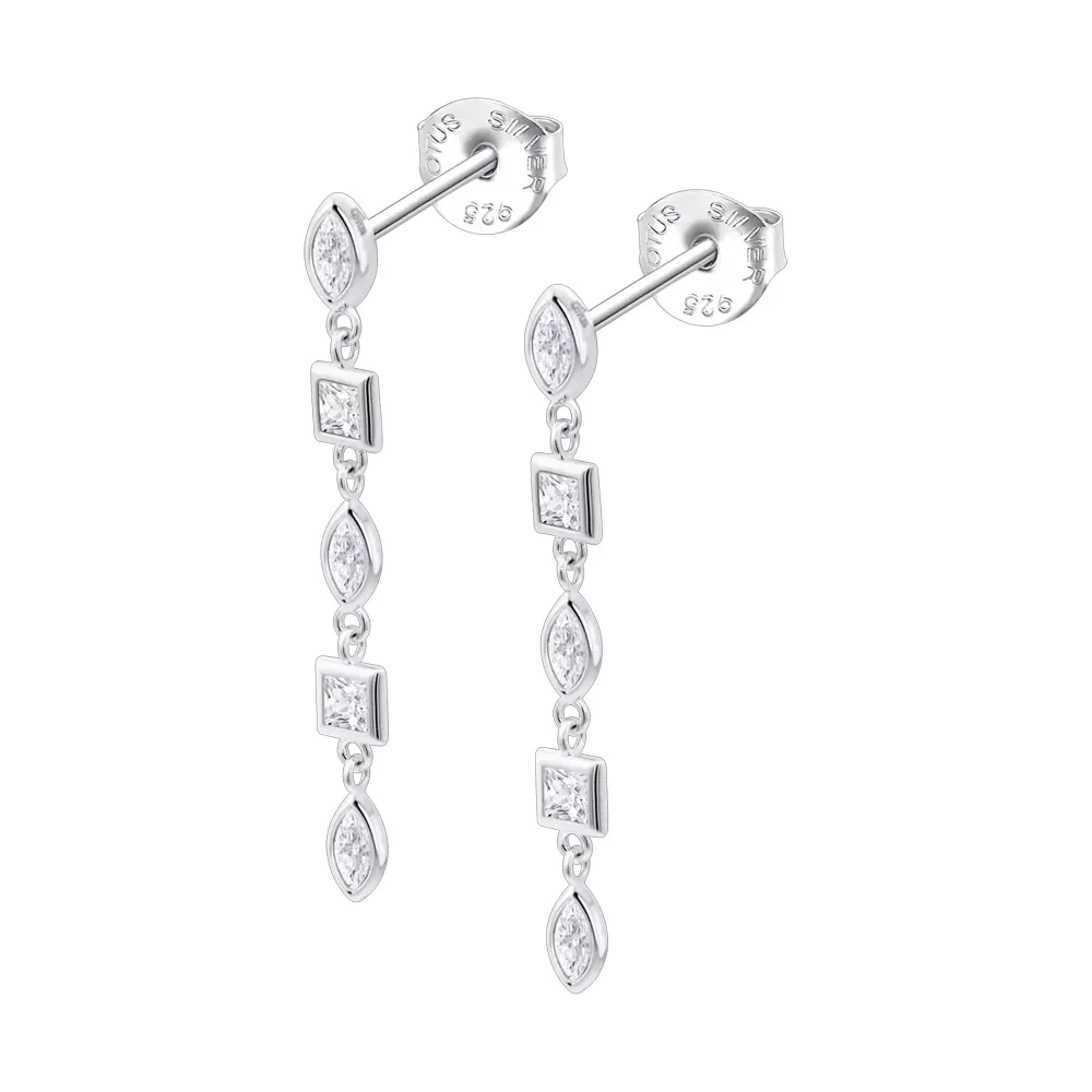 Cercei Pusete din argint cu Cubic Zirconia Incolor