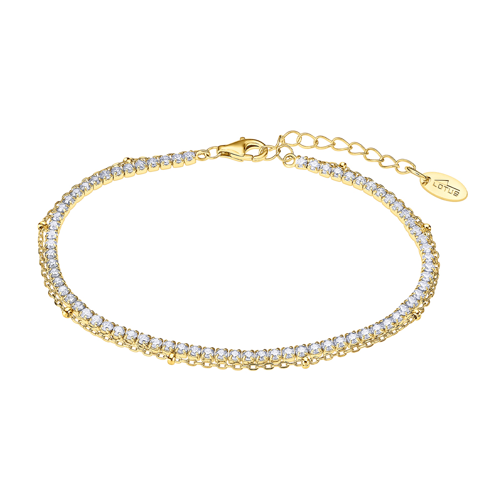 Brățară Tennis din argint placat cu aur  cu pietre Cubic Zirconia Incolor