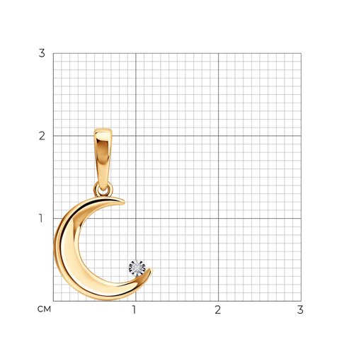 Подвеска из белого и красного золота с камнями Бриллиант