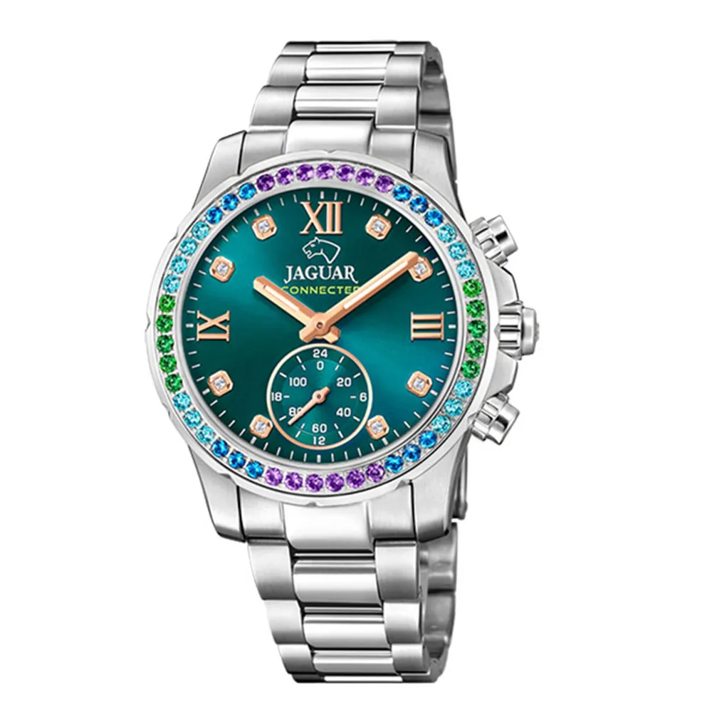Часы JAGUAR с камнями Swarovski разноцветные\n