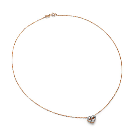 Colier din aur roșu cu pietre Diamant