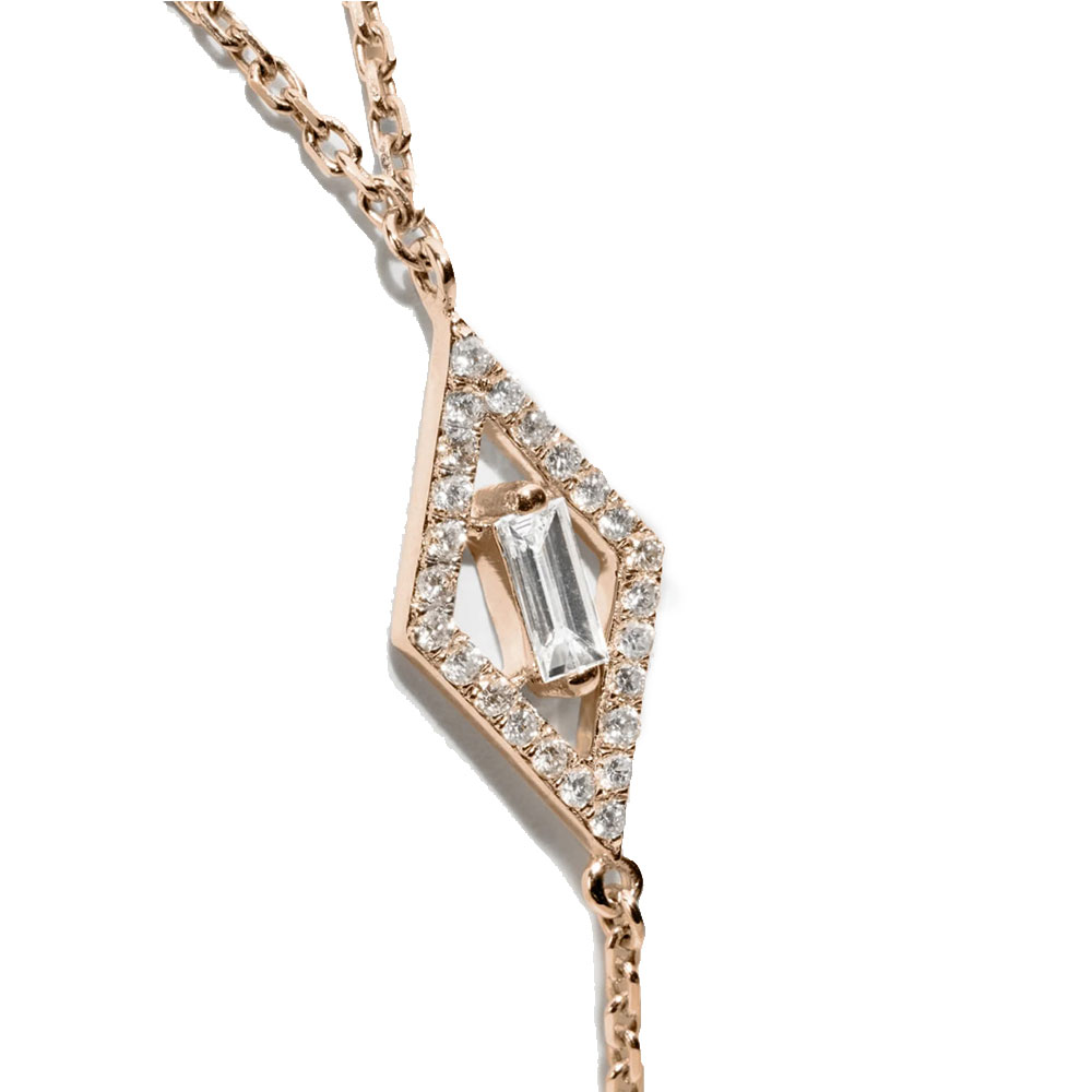 Colier din aur roz cu pietre Diamant