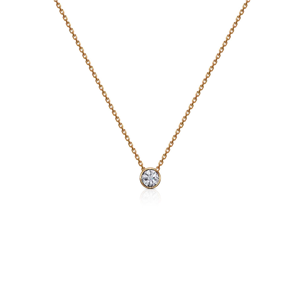 Colier din aur roșu cu Cubic Zirconia Incolor