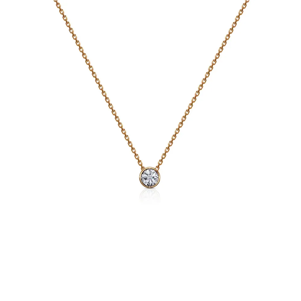 Colier din aur roșu cu Cubic Zirconia Incolor