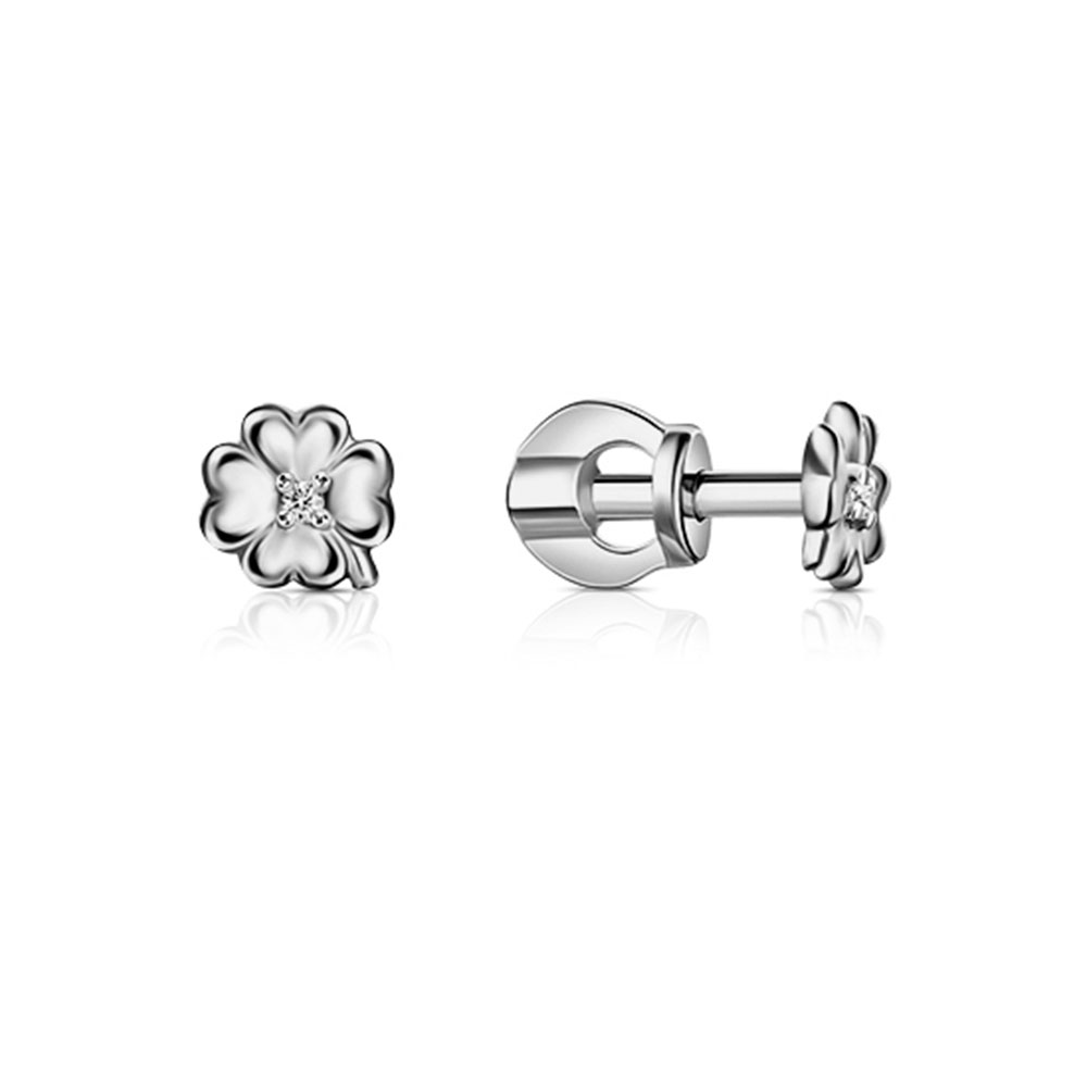 Cercei Pusete din argint  cu pietre Cubic Zirconia Incolor