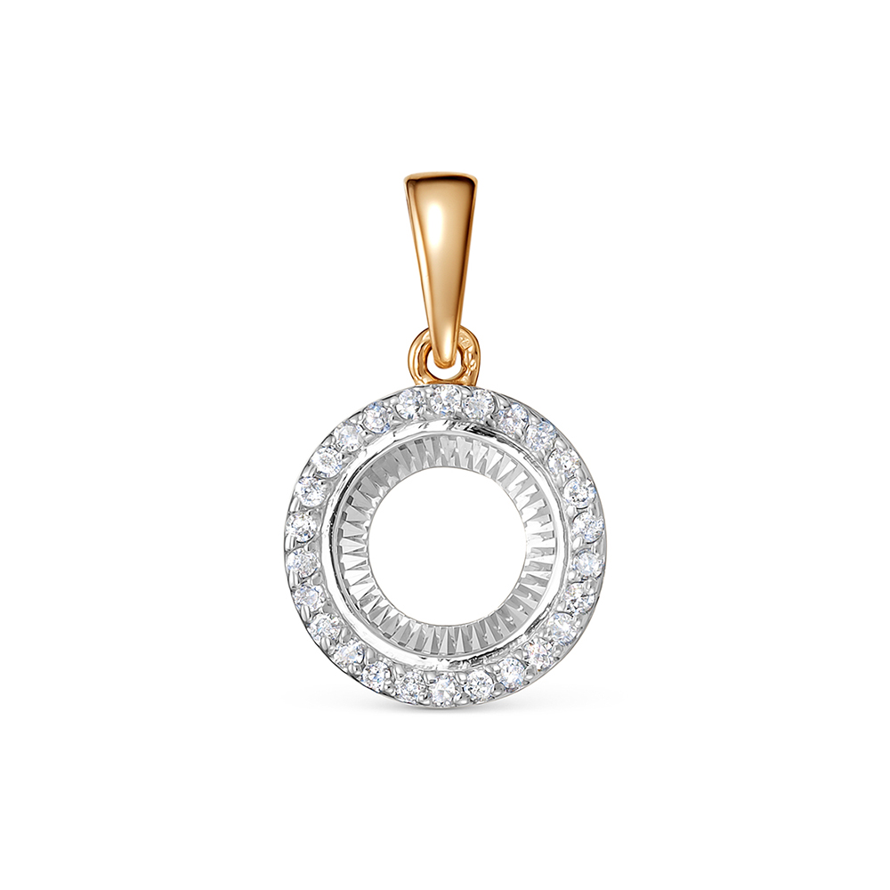 Pandantiv din aur roșu cu pietre Diamant