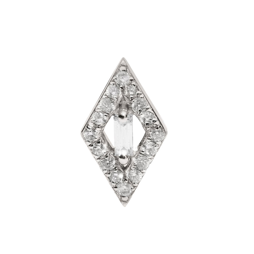 Cercel din aur alb cu pietre Diamant