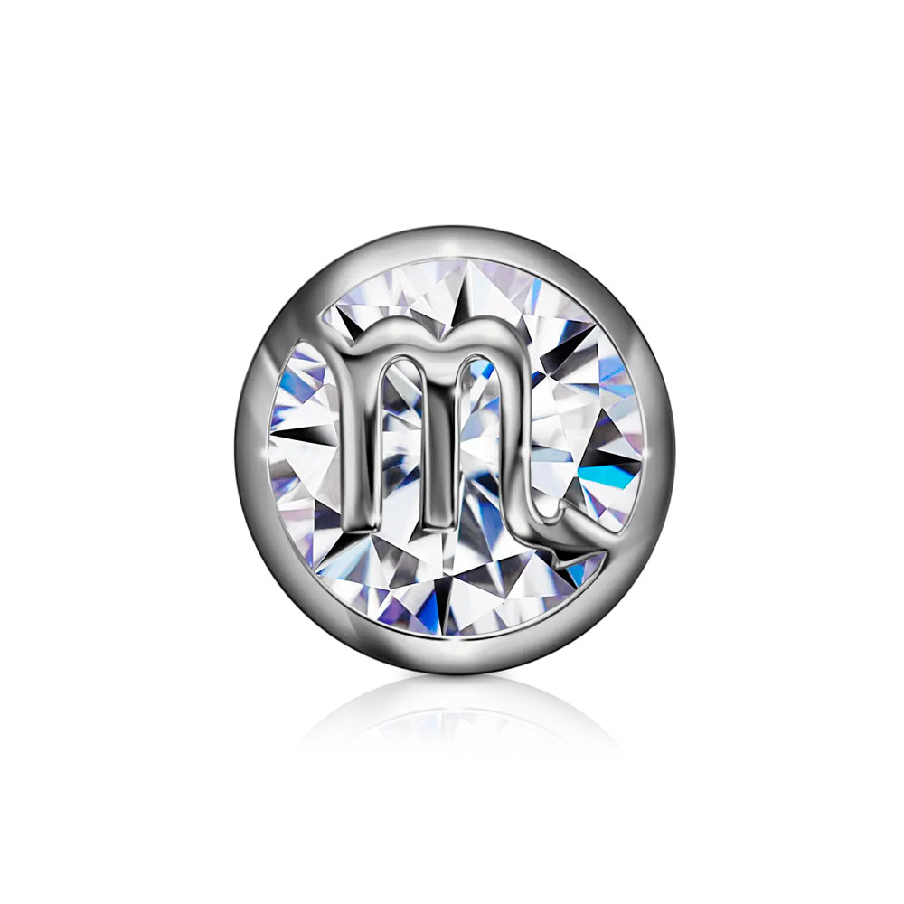 Pandantiv din aur alb cu pietre Cubic Zirconia Incolor