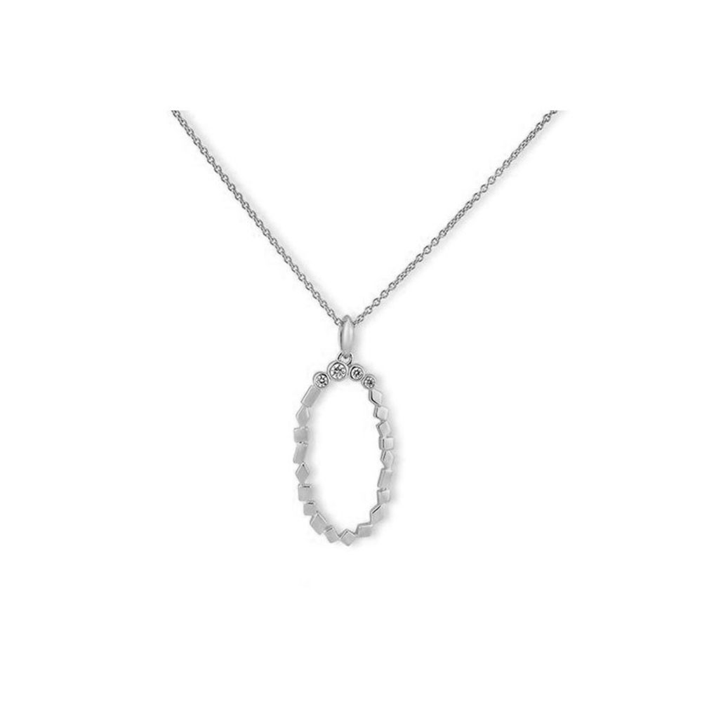 Колье из белого золота с камнями Бриллиант