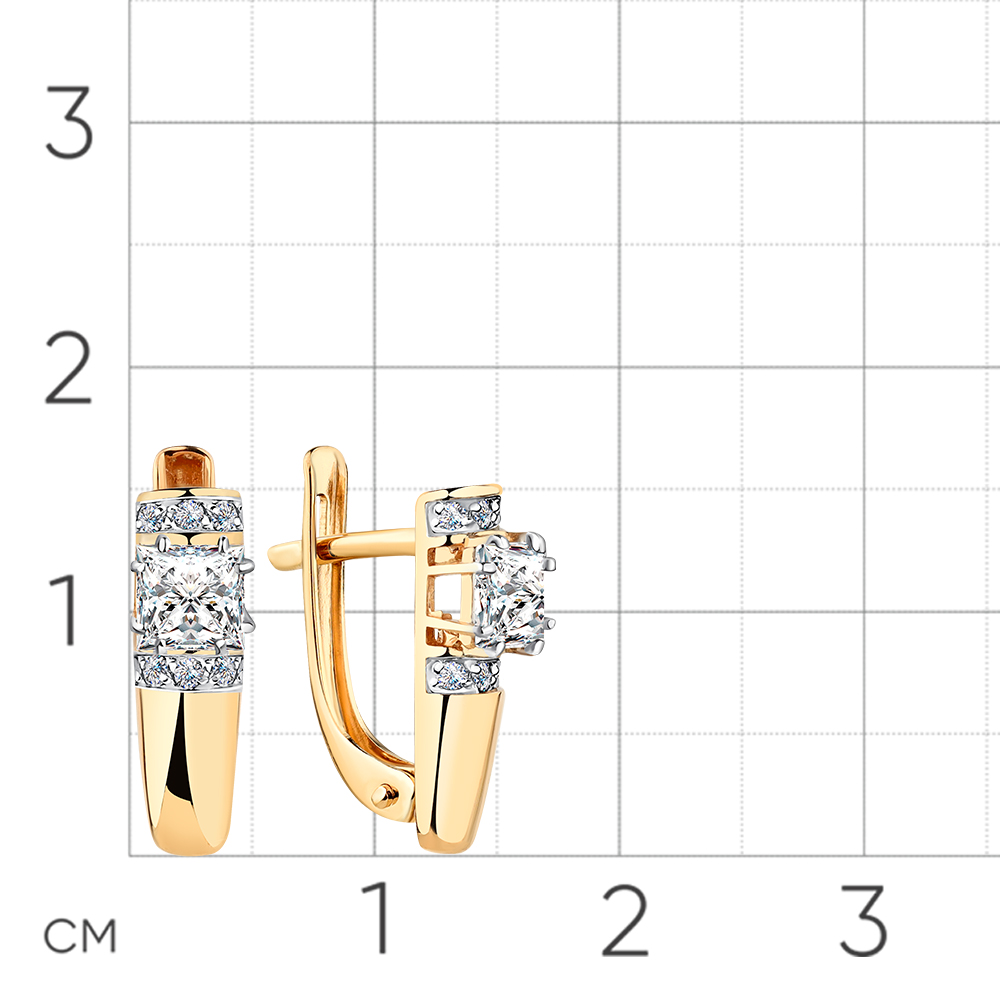 Cercei din aur roșu cu Cubic Zirconia Incolor