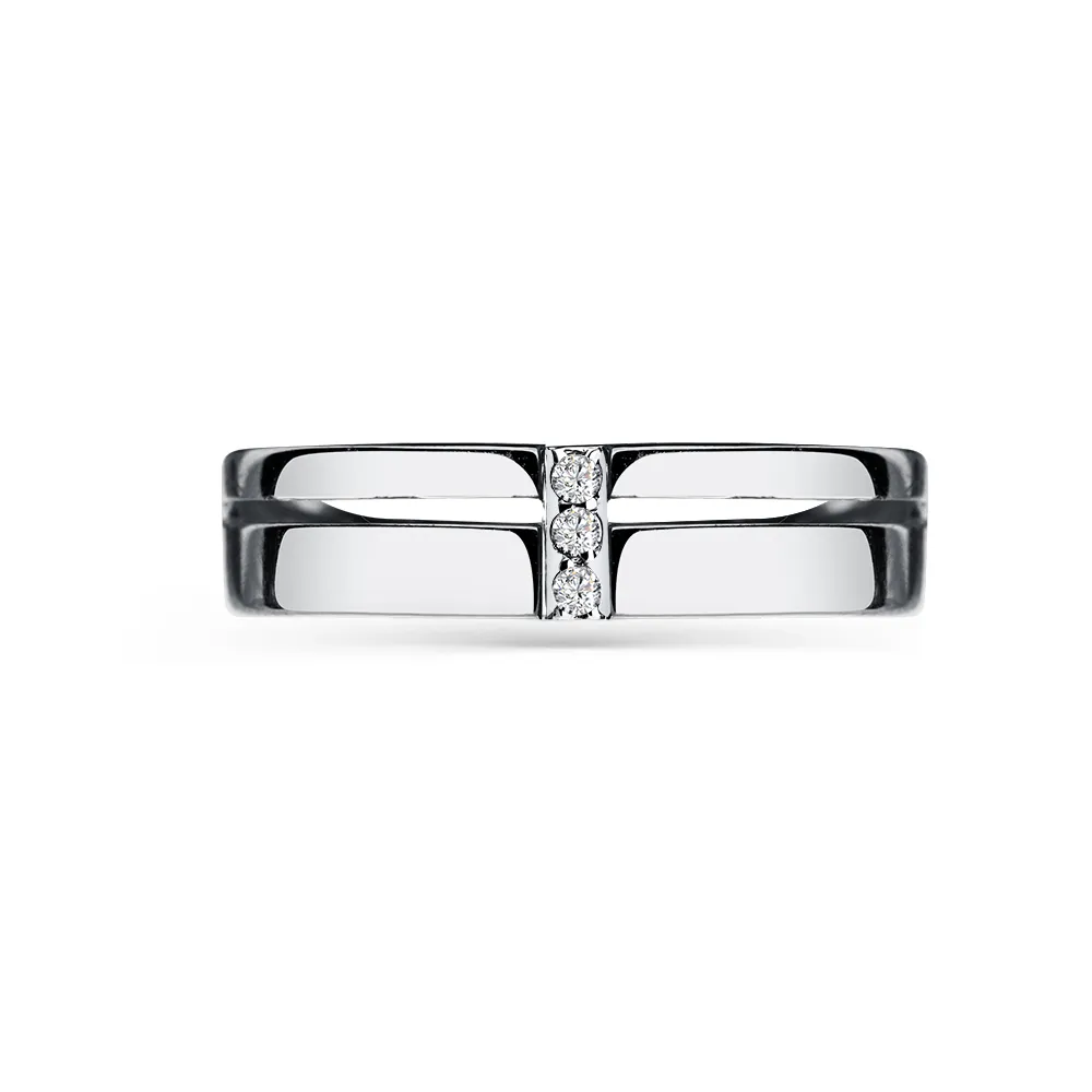 Inel din aur alb cu Cubic Zirconia Incolor