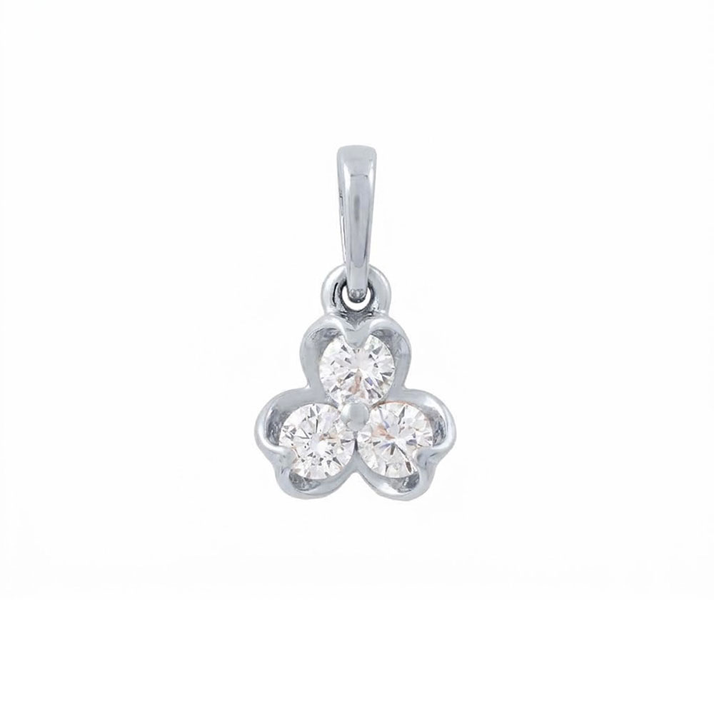 Pandantiv din aur alb cu Cubic Zirconia Incolor