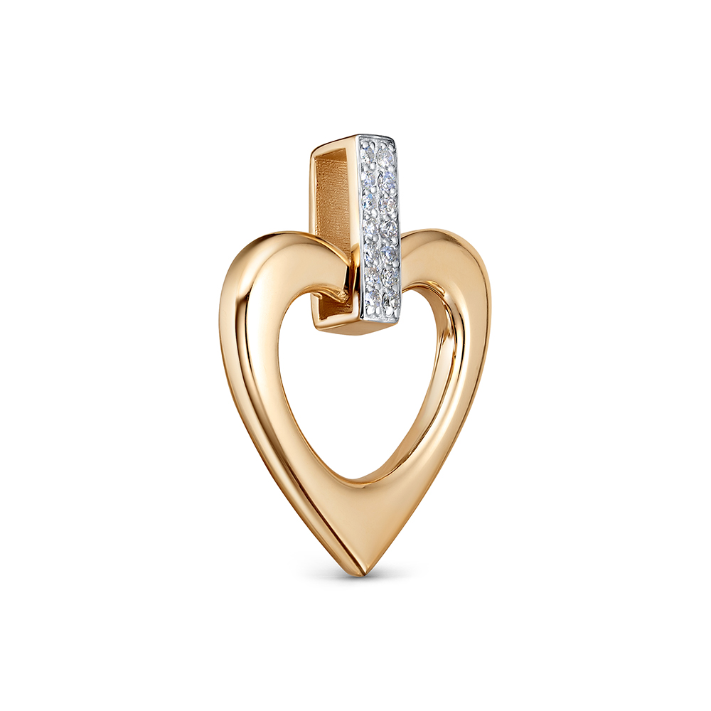 Подвеска из красного золота с камнями Бриллиант