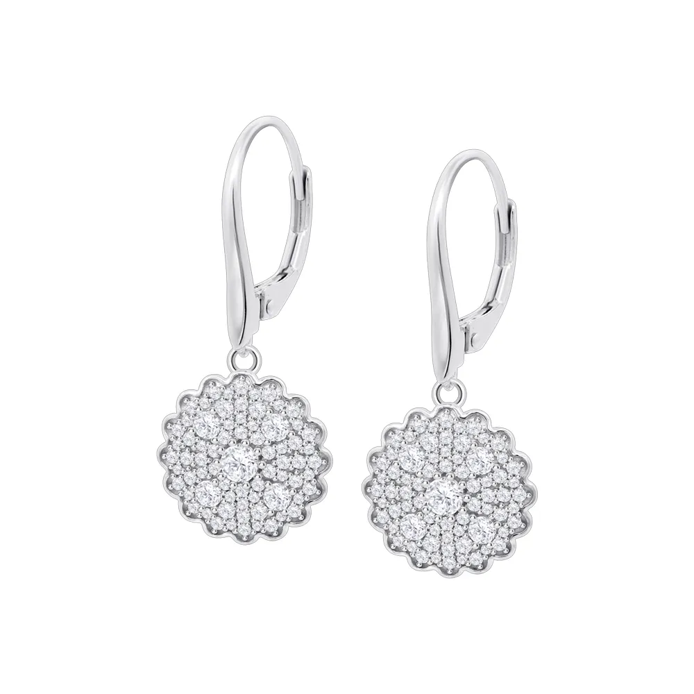 Cercei Suspendați din argint cu Cubic Zirconia Incolor
