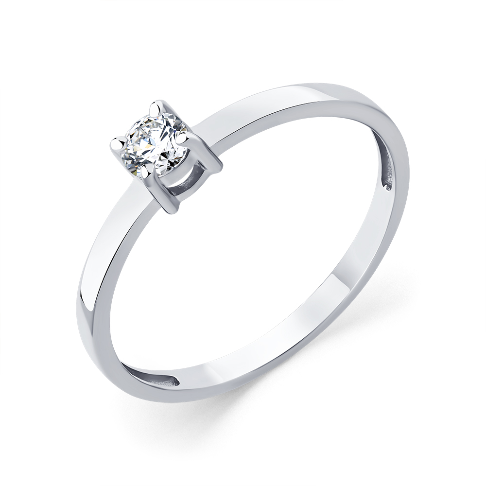 Кольцо из белого золота с камнями Бриллиант