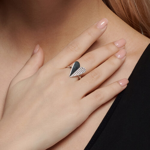 Inel din argint  cu pietre Cubic Zirconia Incolor