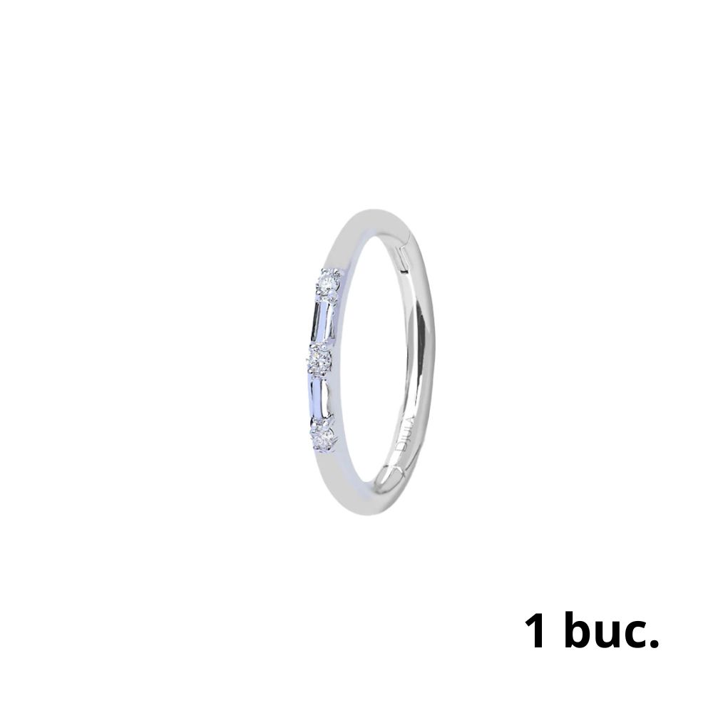 Cercel din aur alb cu pietre Diamant