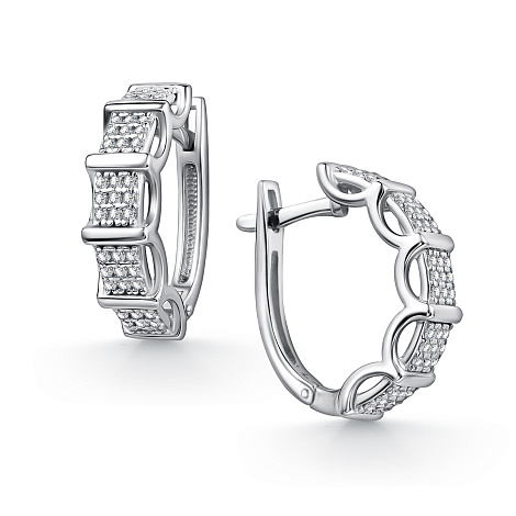 Cercei din argint  cu pietre Cubic Zirconia Incolor