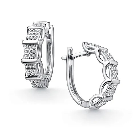 Cercei din argint cu Cubic Zirconia Incolor