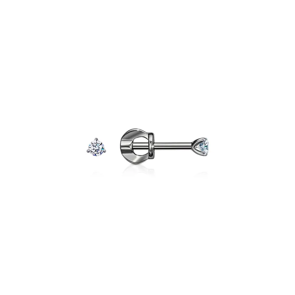 Cercei Pusete din aur alb cu Cubic Zirconia Incolor