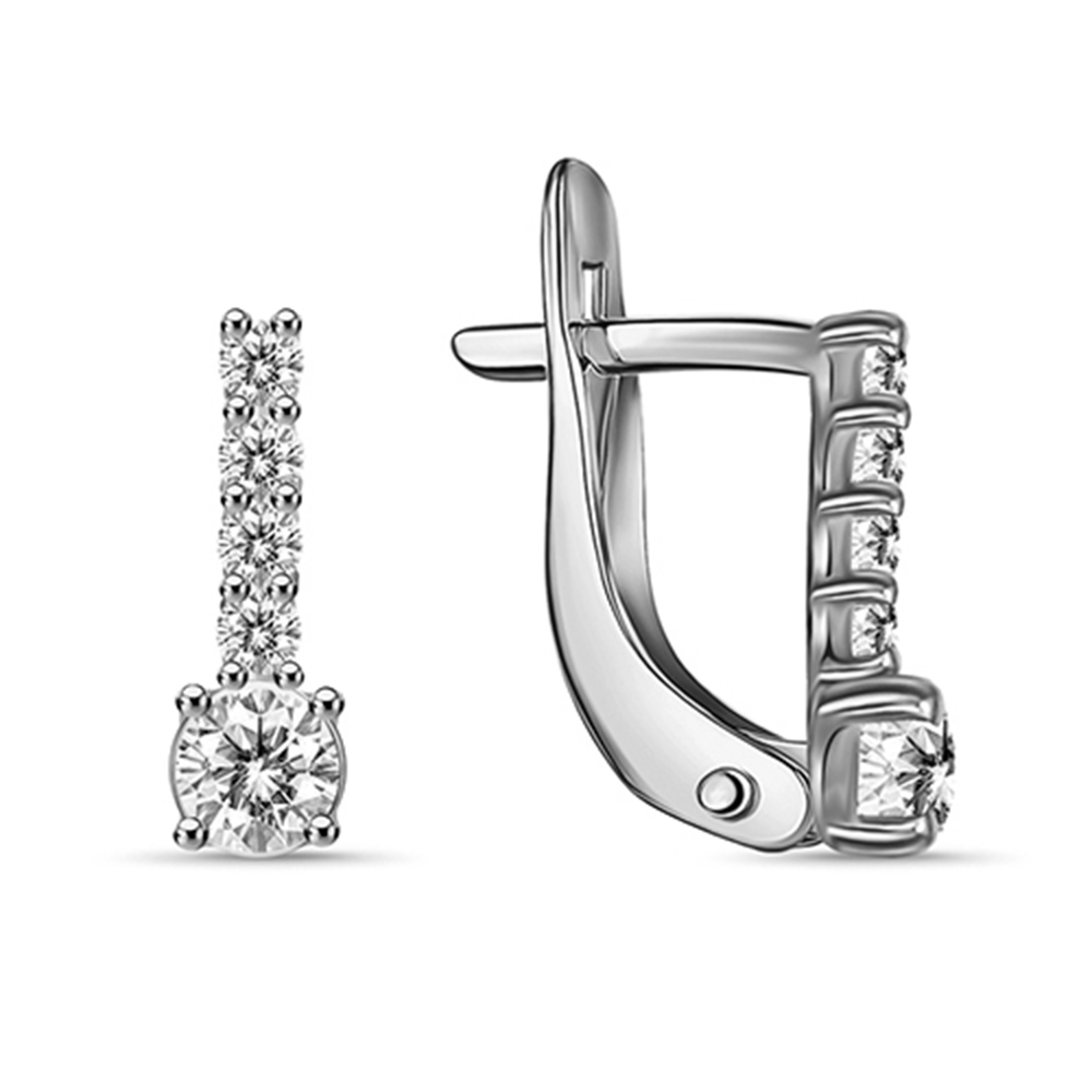 Cercei din argint  cu pietre Cubic Zirconia Incolor