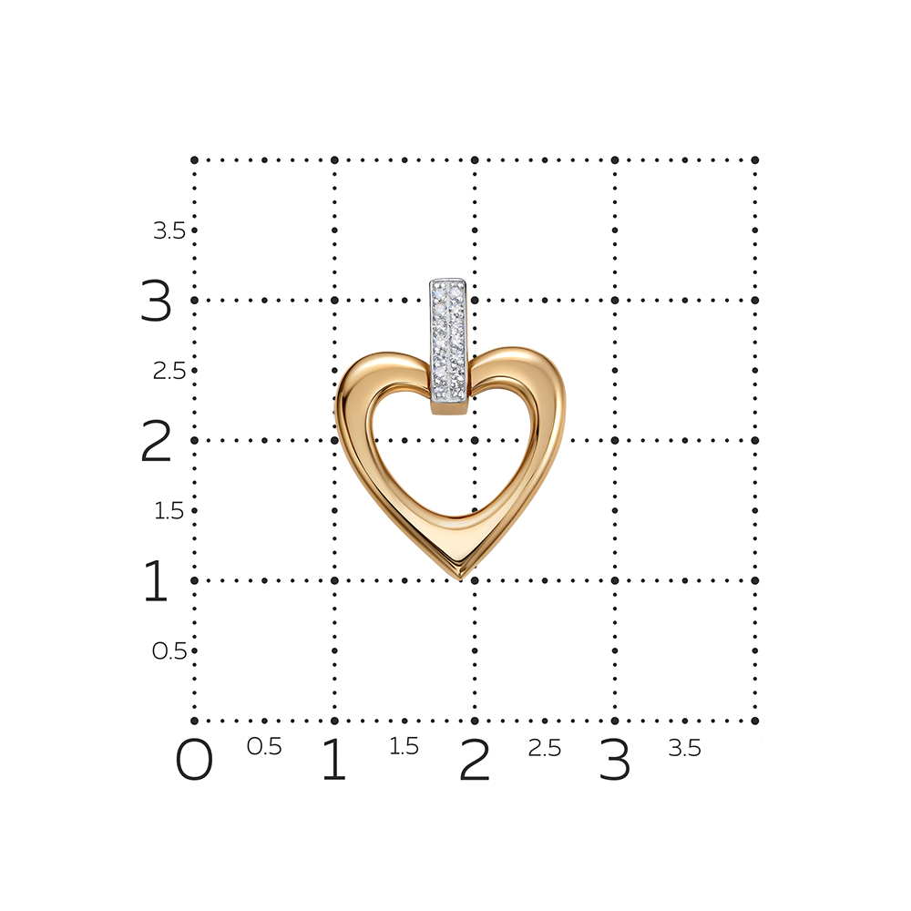 Подвеска из красного золота с камнями Бриллиант