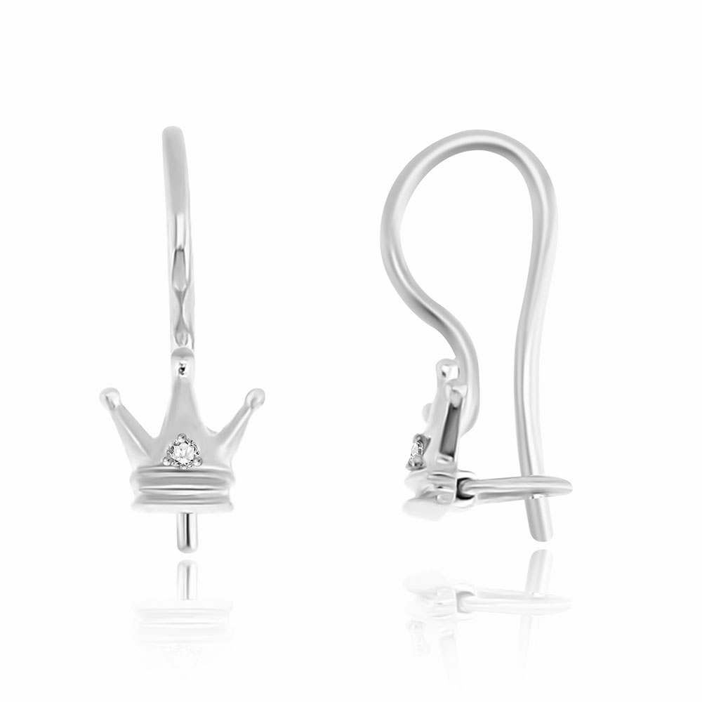 Cercei din aur alb cu pietre Diamant