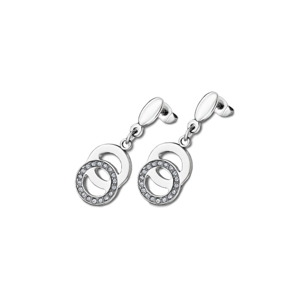 Cercei Pusete din oțel  cu pietre Cubic Zirconia Incolor