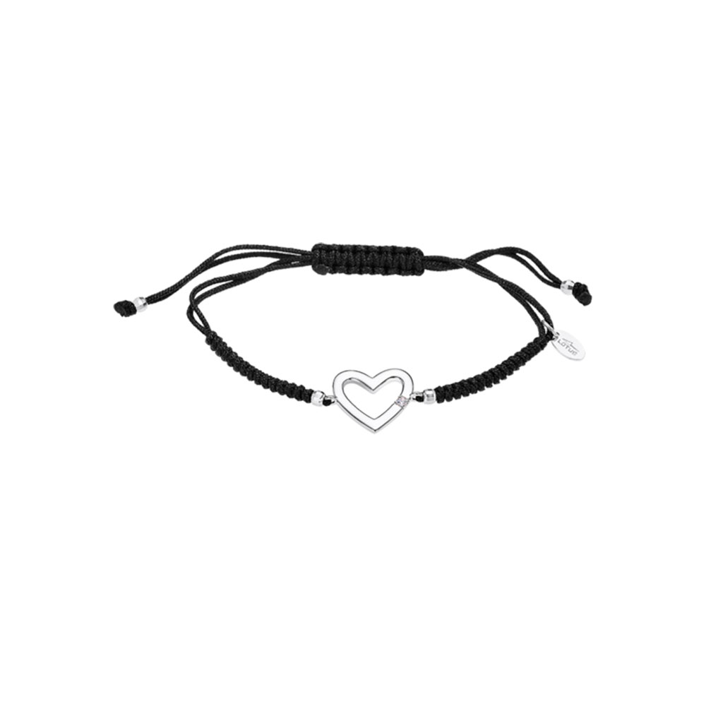 Brățară Love din argint  cu pietre Cubic Zirconia Incolor, Textil