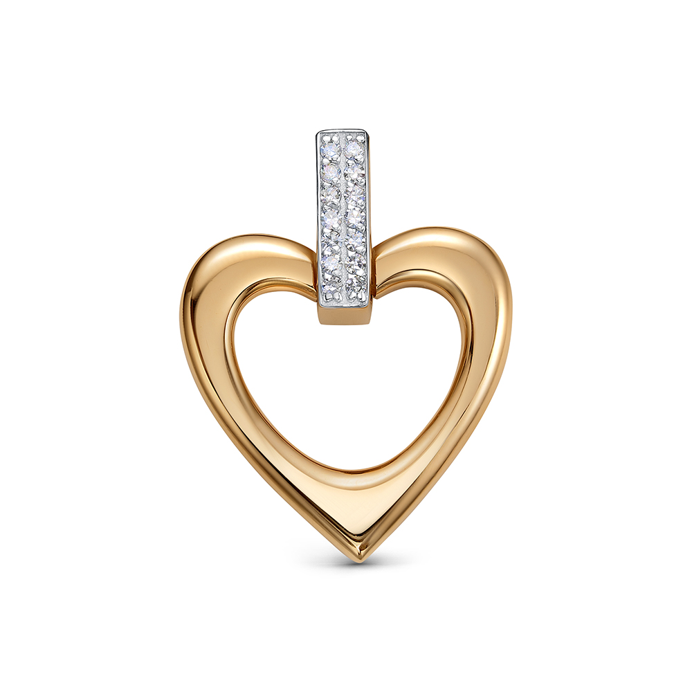 Подвеска из красного золота с камнями Бриллиант