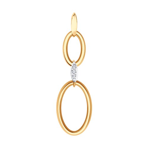 Подвеска из красного золота с камнями Фианит