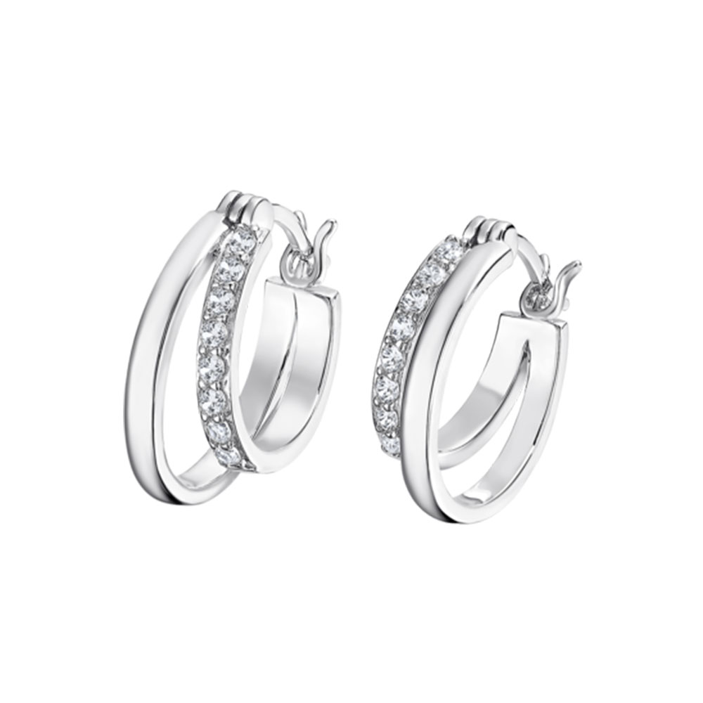 Cercei din argint  cu pietre Cubic Zirconia Incolor