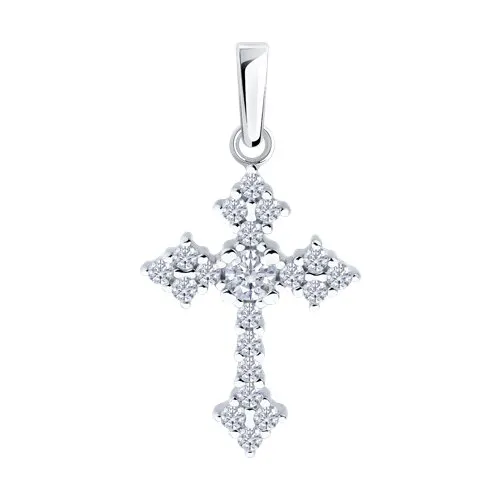 Cruce din argint cu Cubic Zirconia Incolor