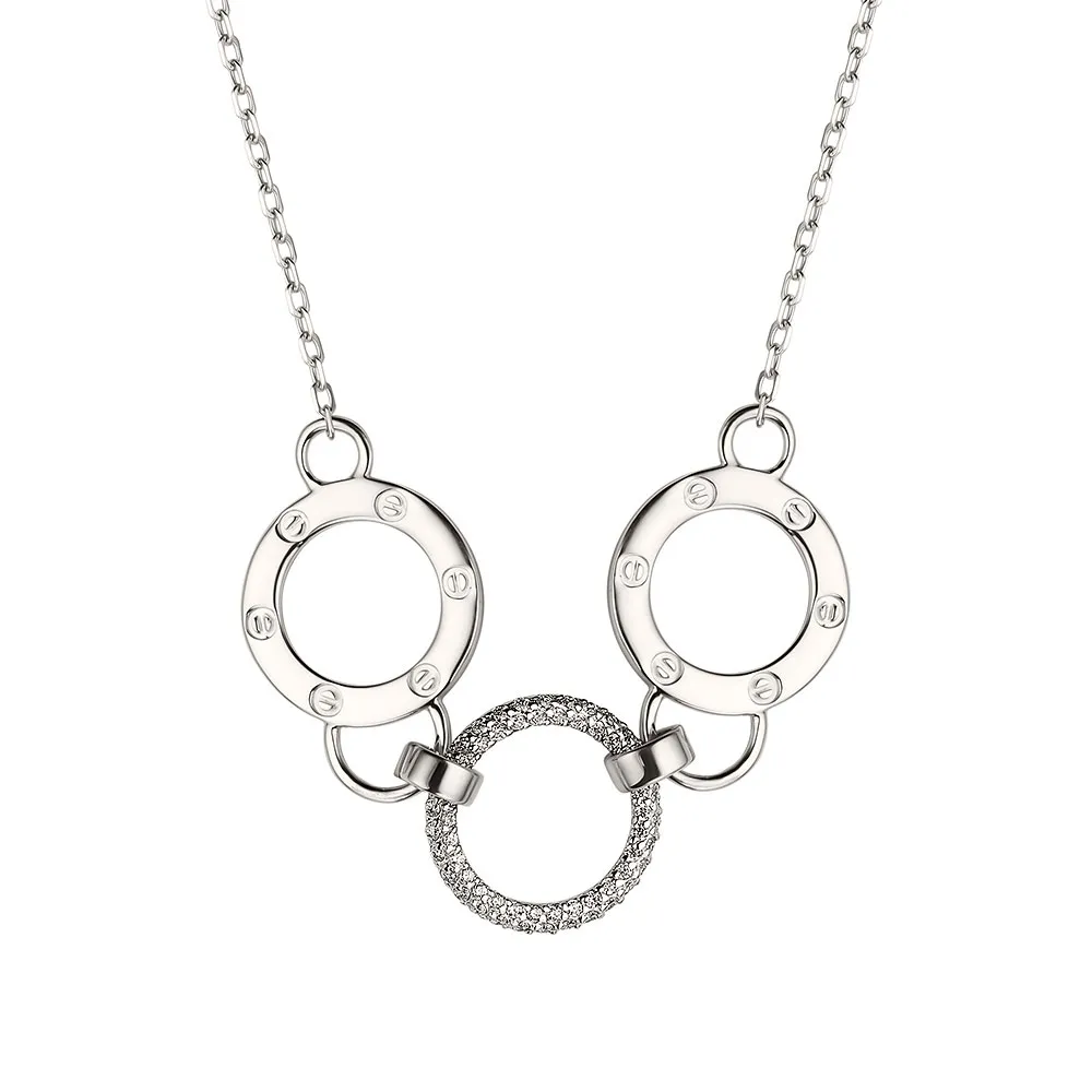 Colier din aur alb cu Cubic Zirconia Incolor