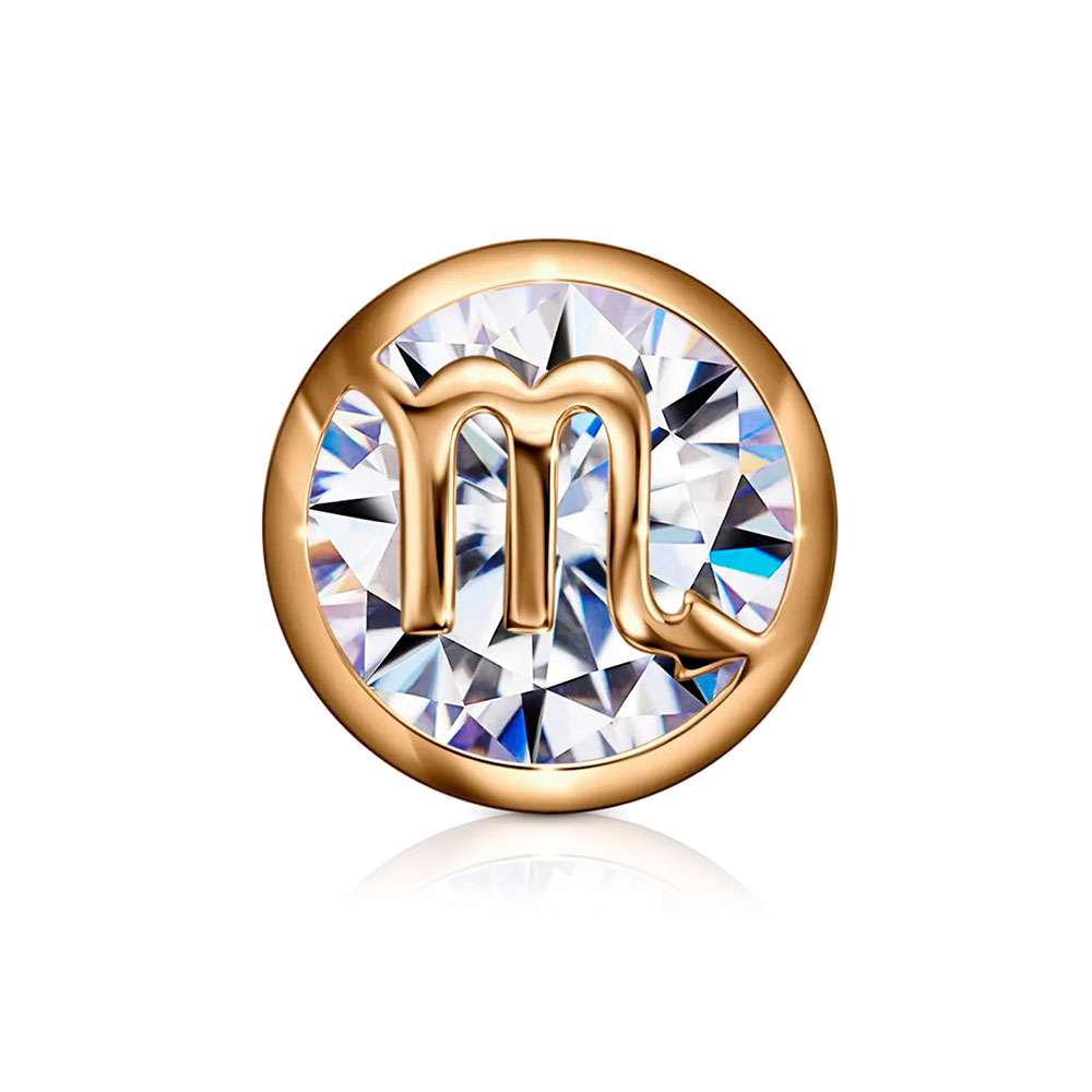 Pandantiv din aur roșu cu pietre Cubic Zirconia Incolor