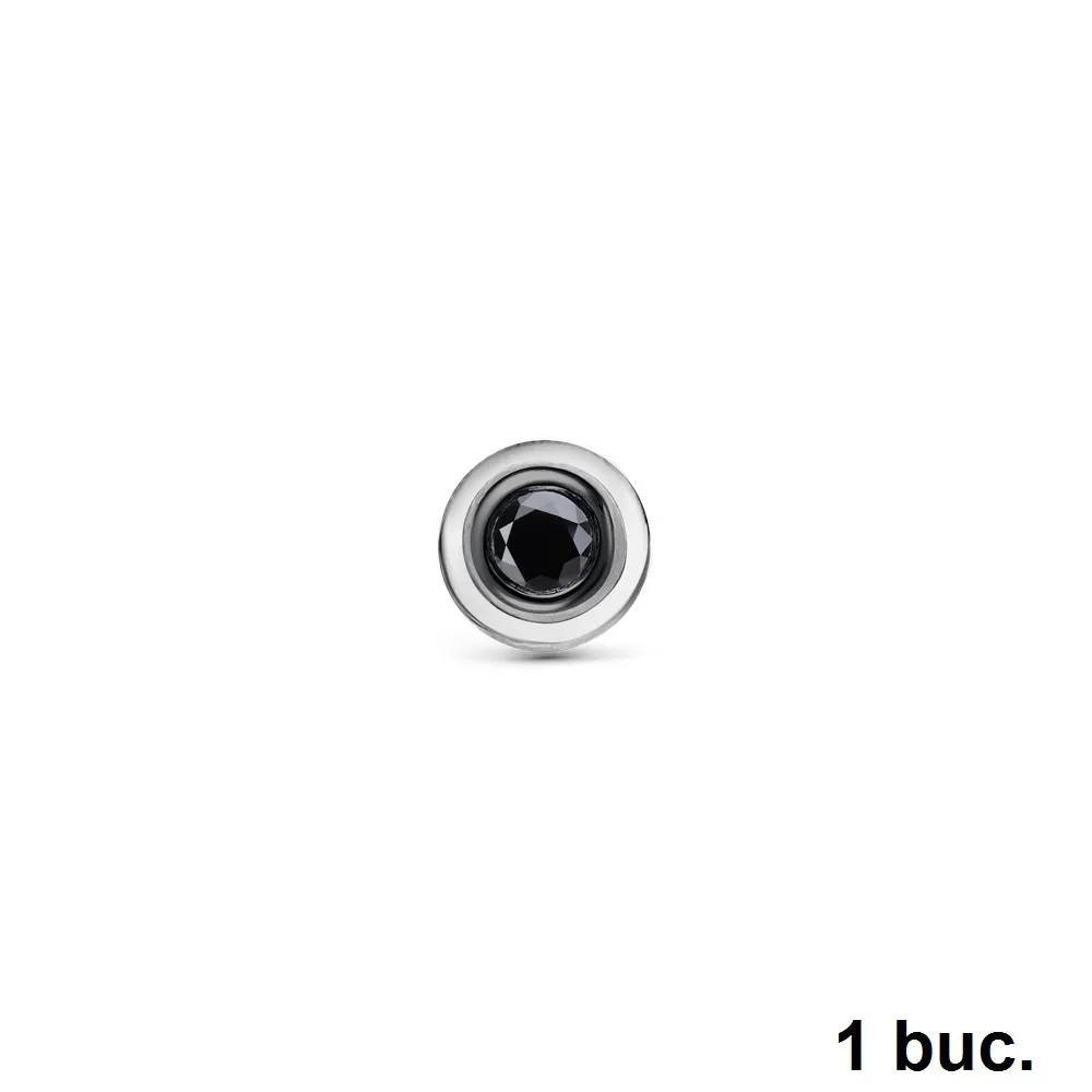 Cercel din aur alb cu Diamant negru