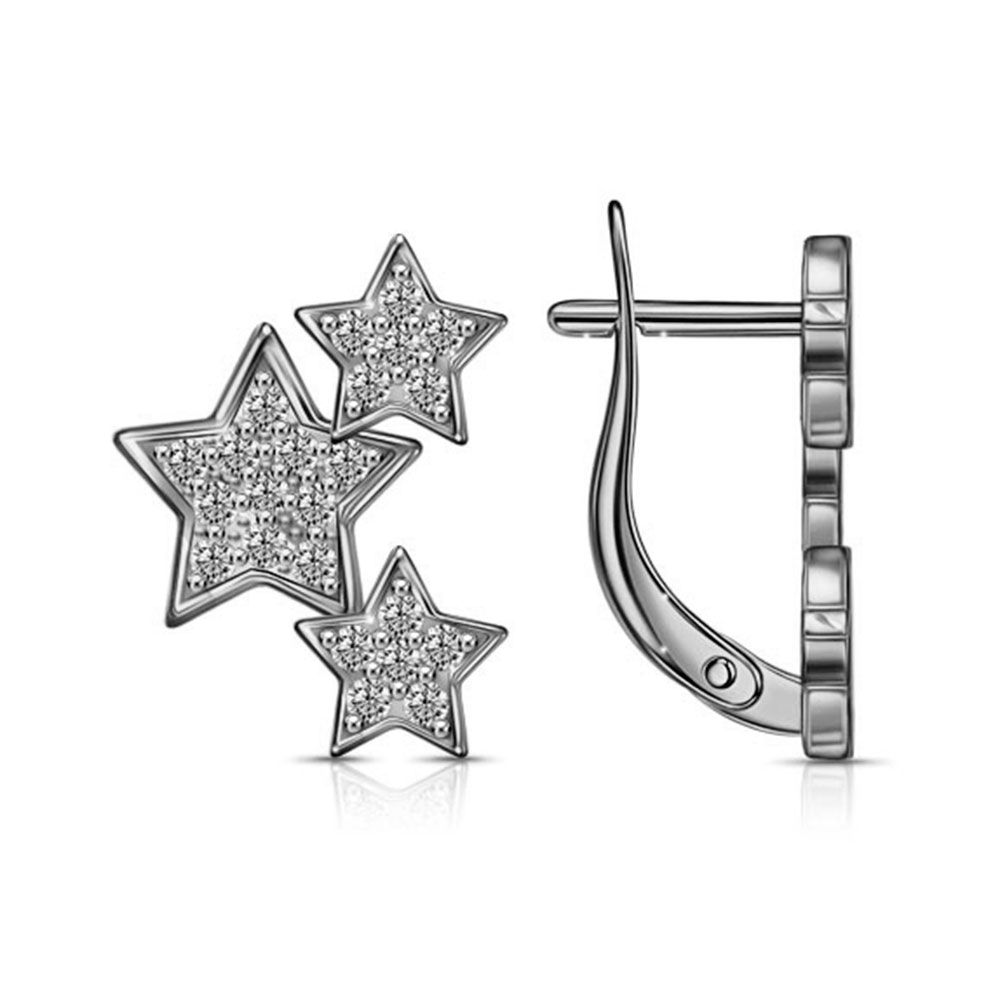 Cercei din argint  cu pietre Cubic Zirconia Incolor