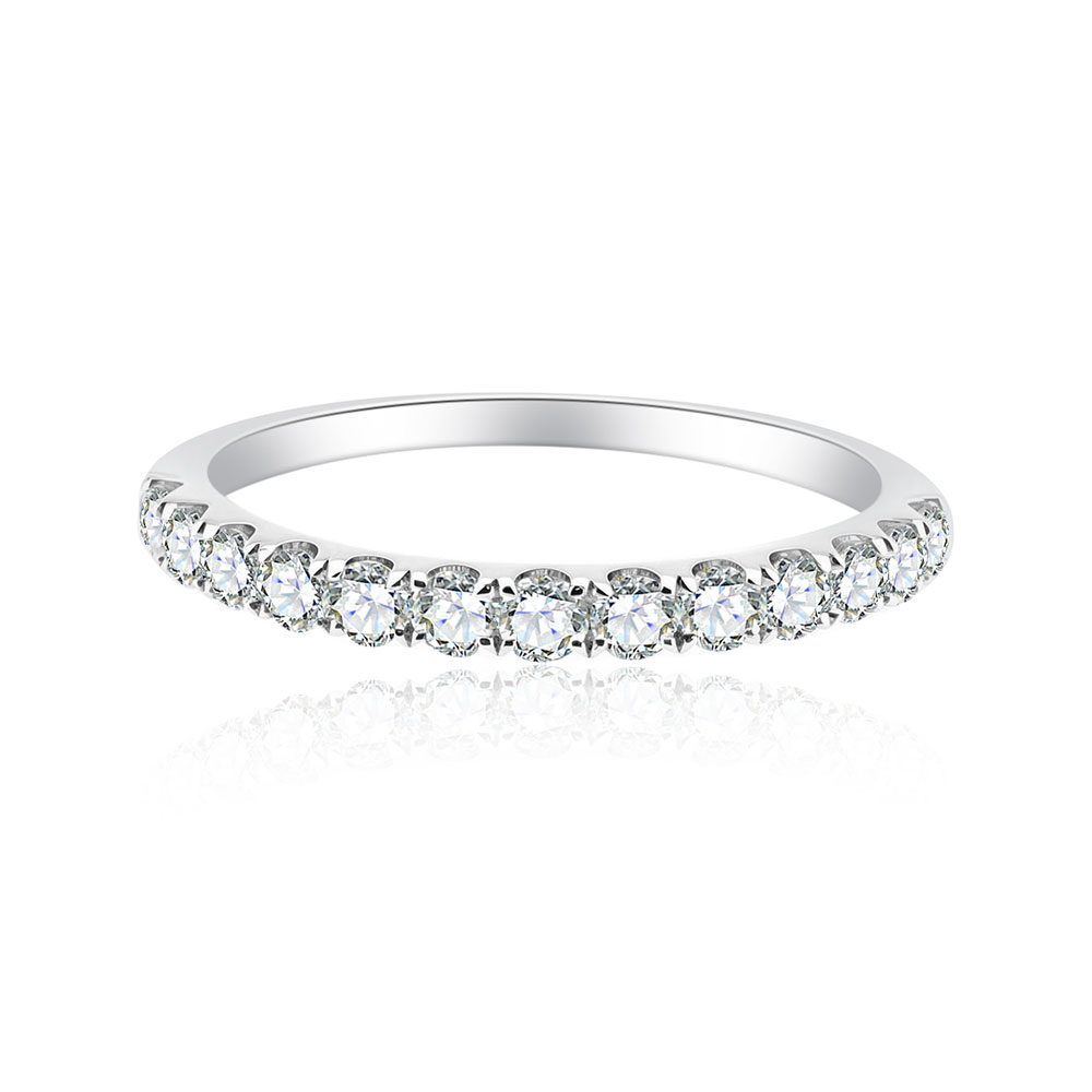 Verighetă din aur alb cu pietre Diamant