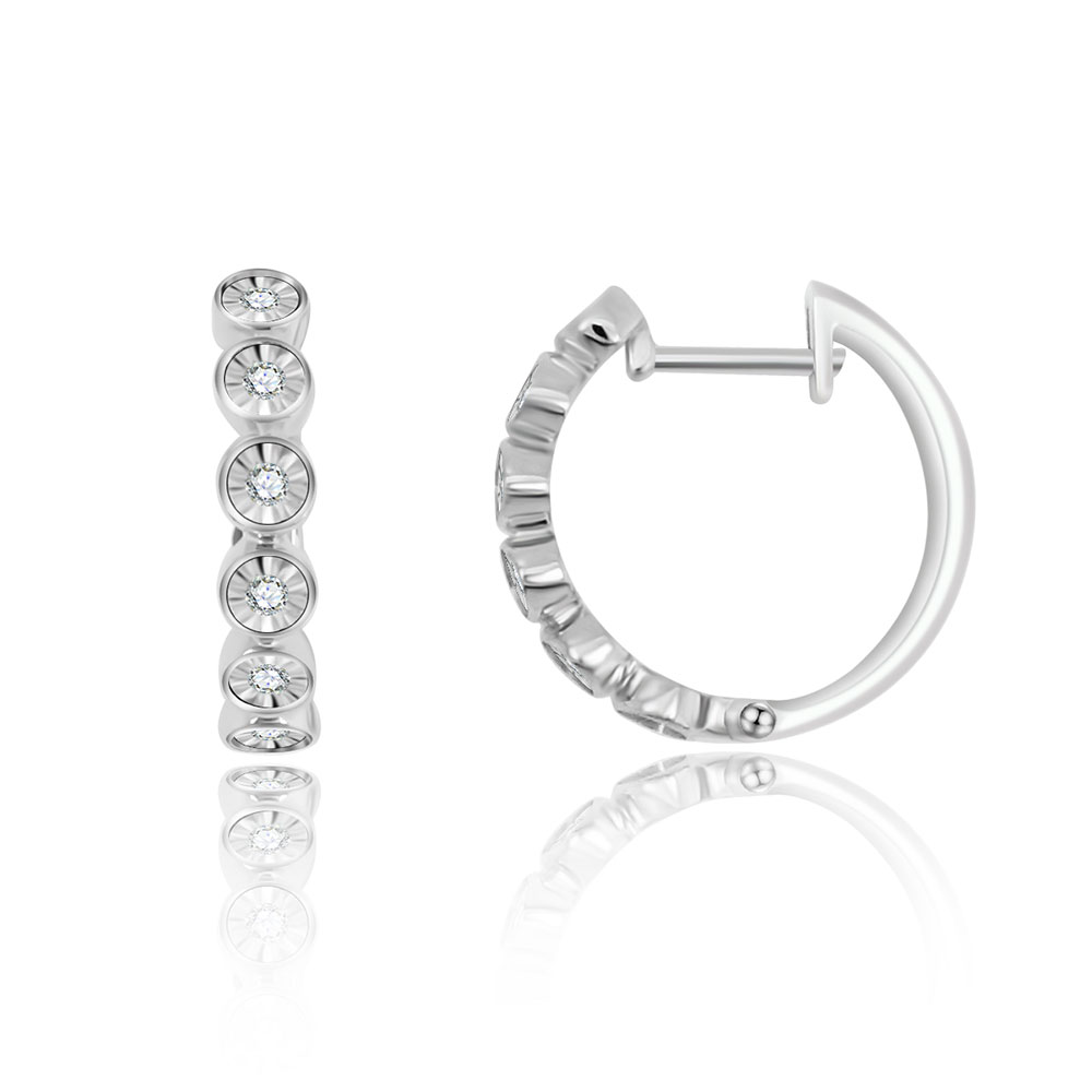 Серьги из белого золота с камнями Бриллиант